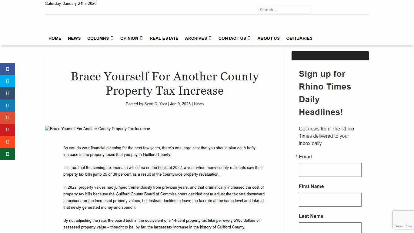 Brace Yourself For Another County Property Tax Increase - The Rhino Times of Greensboro