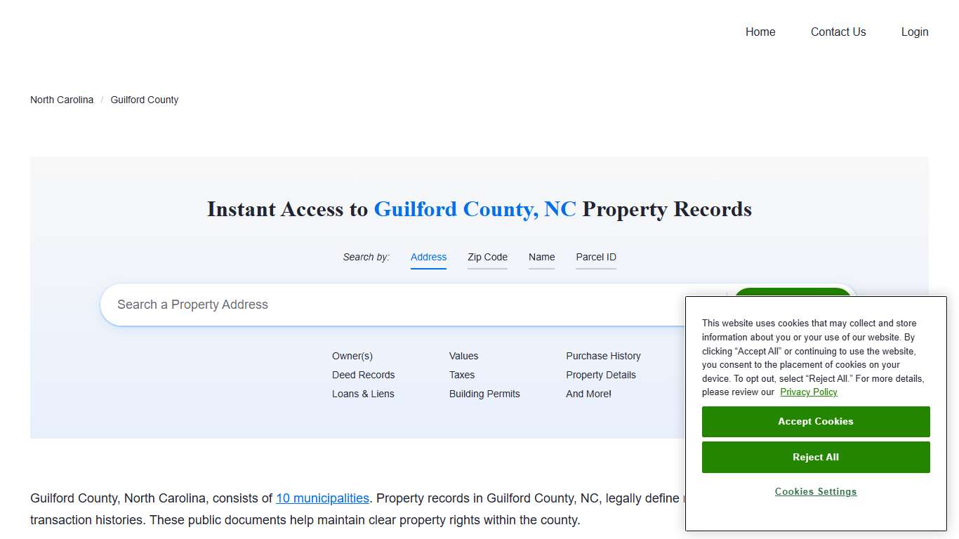 Guilford County Property Records Owners, Deeds, Permits