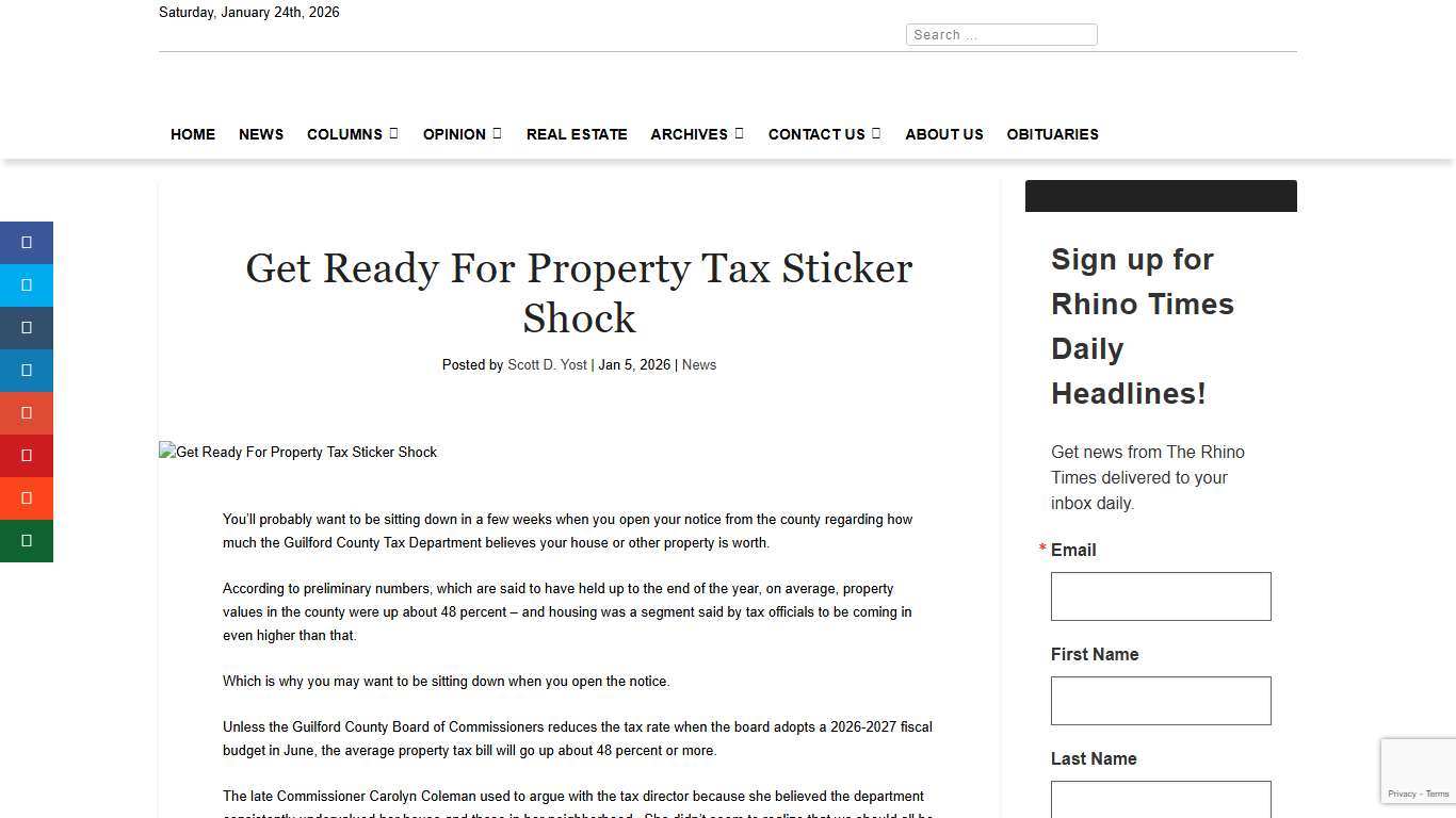 Get Ready For Property Tax Sticker Shock - The Rhino Times of Greensboro